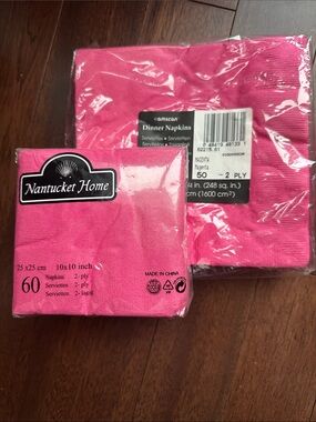 Bright Pink Party Napkins Dinner/cocktail  (2 PK Bundle)